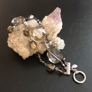 Cookie Lee 3-strand beaded bracelet 7.5”